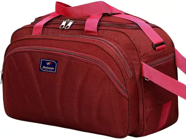 Nylon Traveling Luggage Bag with Wheels, Maroon,65 L