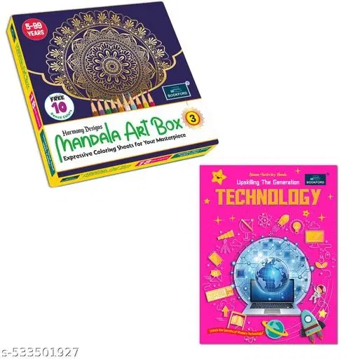 Harmony Mandala Boxx Part 3 + STEM Activity Book: Technology – A fun and educational set where kids explore the world of technology through art and hands-on activities.