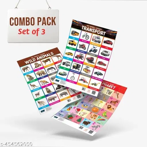 Bookford Publications My small chart Alphabet+Wild Animals & Transport (Set of 3)