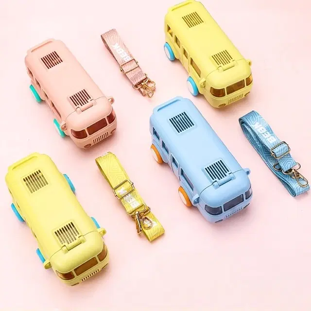 Plastic Bus Shape Sipper Bottle for Kids, Multicolor (1000 ml)