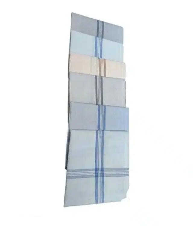 Cotton Blend Handkerchiefs for Men, Pack of 6 (Multicolor, 18x18 cm)