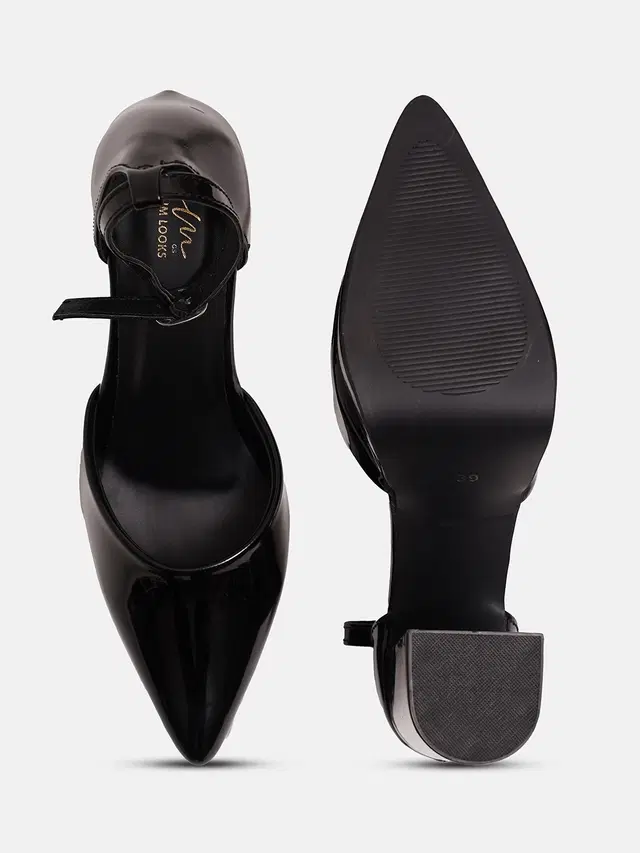JM Looks Stylish Heels for Women (Black, 7)