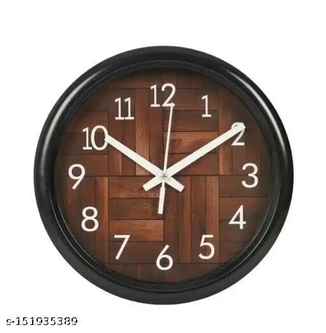 Designer Analog Wall Clock, Black & Brown