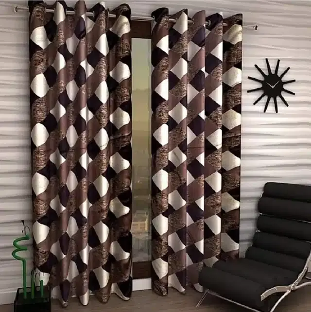 Door Curtains, Pack of 2, Coffee, 7 feet