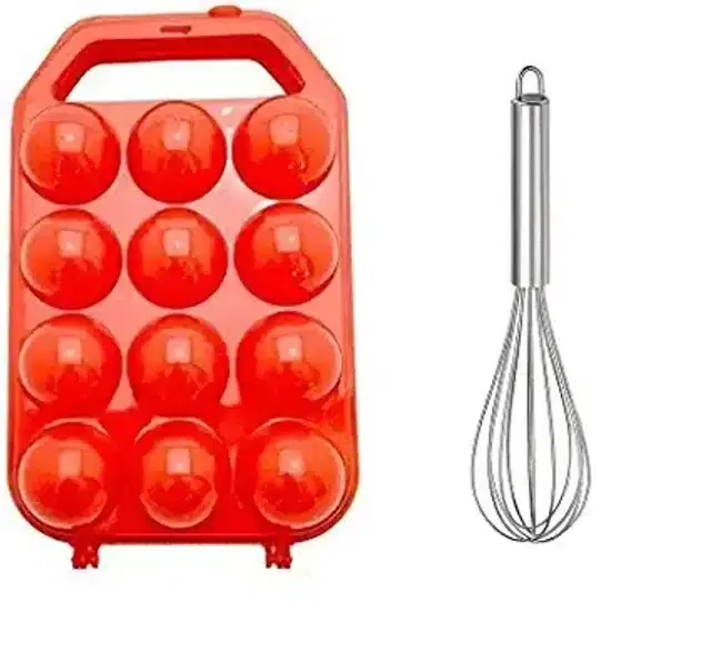 Egg Storage Box with Whisk, Assorted, Set of 2