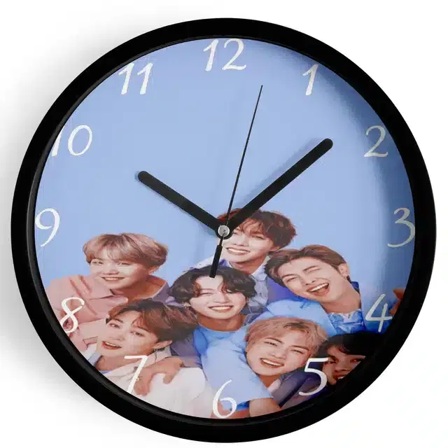 HD Printed Plastic Wall Clock, Multicolor, 10x10 Inches