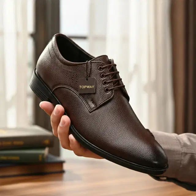 Topway Solid Formal Shoes for Men (Brown, 6)