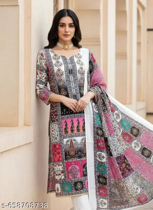 Embroidered Synthetic Crepe Punjabi/All Over Suits (Multicolor, 6.25 meter for Men (L)