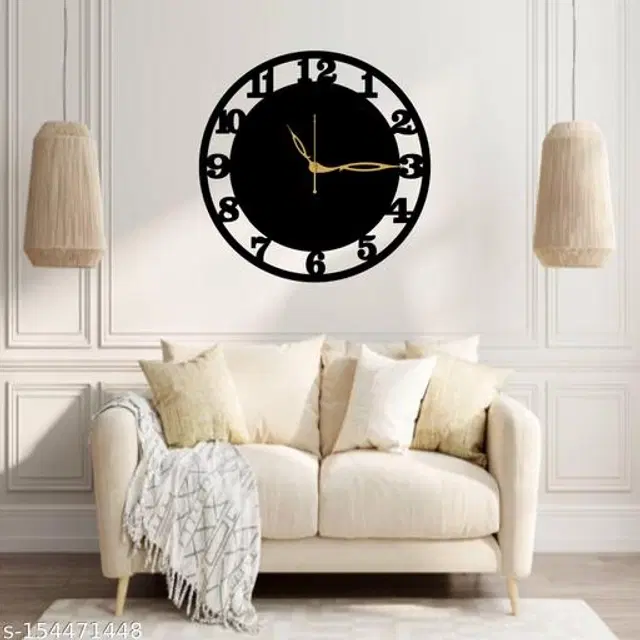 Wooden Wall Clock, Black