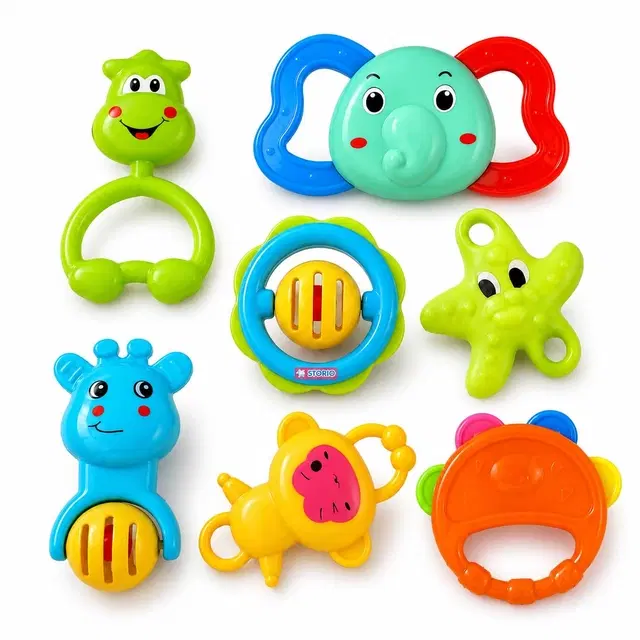 Storio Baby Rattle & Teether Set [7 Pieces]