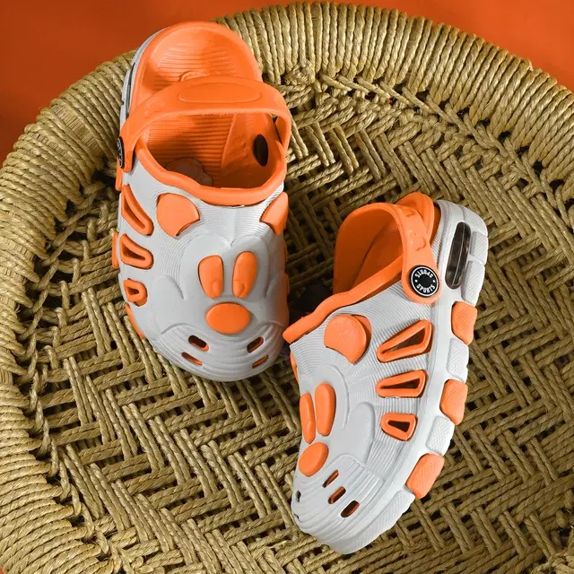 Clogs for Boys (Orange & White, 6C)
