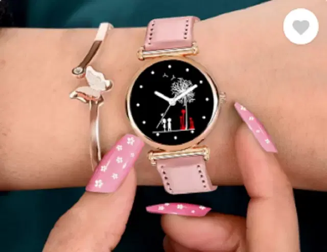 Analog Watch for Women & Girls (Peach)