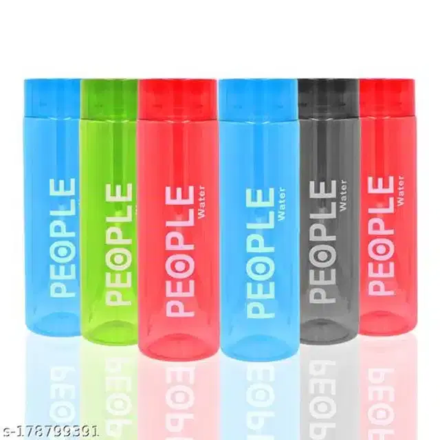 Water Bottle Set, Multicolor, 1000 ml, Pack of 6