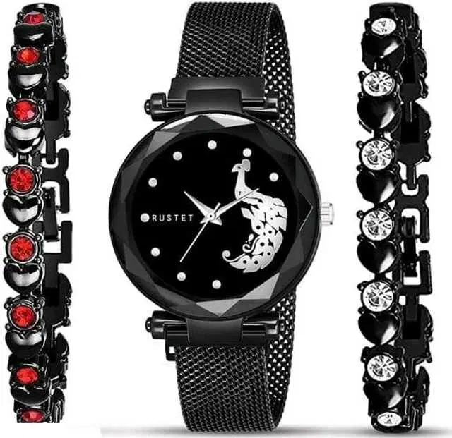 Analog Watch For Womens (Black) (WS-462)