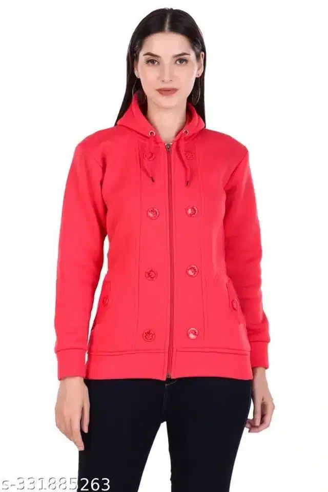 Polyester Sweater for Women (Dark Pink, S)