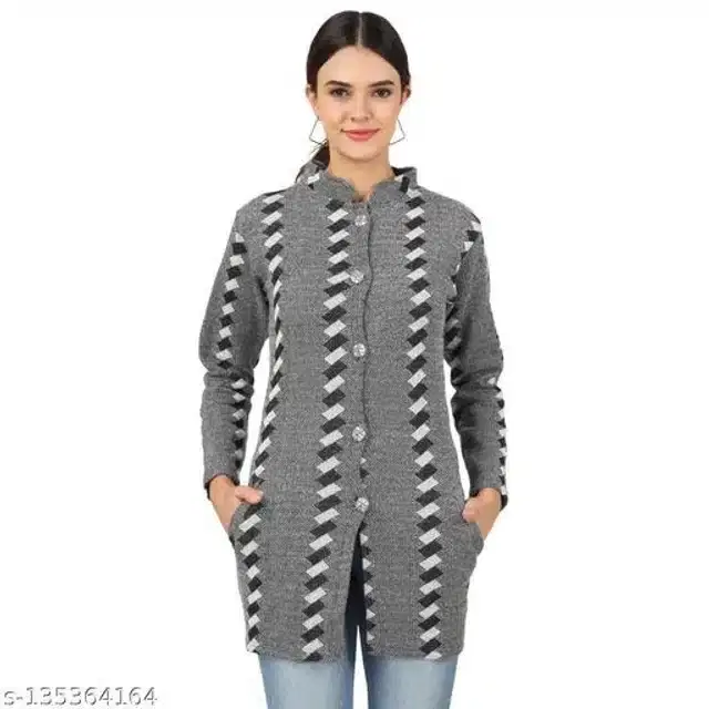 Woolen Sweater for Women (Grey, XL)