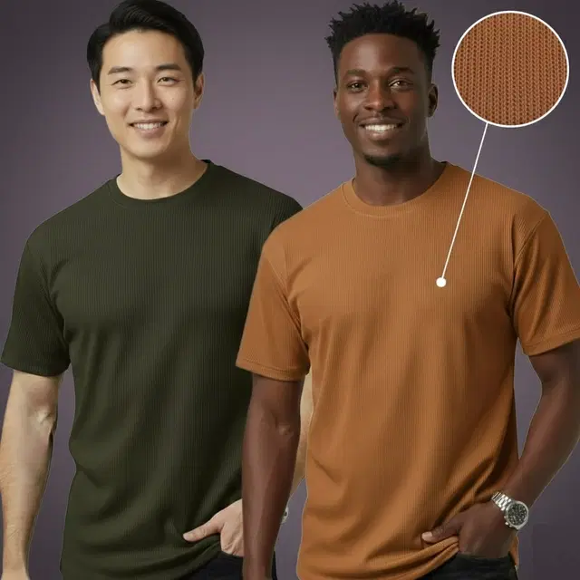 Polyester Round Neck T-shirt for Men, Multicolour, Pack of 2 (M)