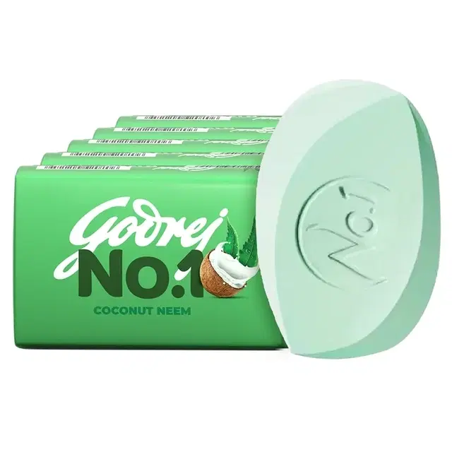 Godrej No.1 Coconut & Neem Soap 5X100 g (Buy 4 Get 1 Free)