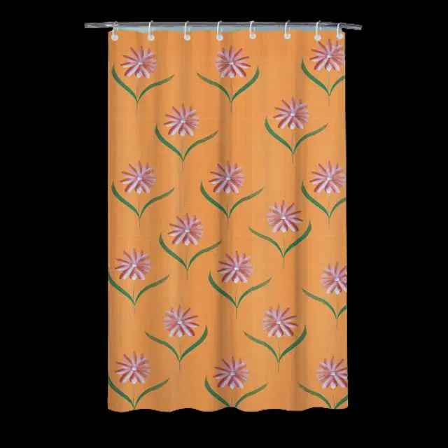E-Retailer PVC Waterproof Shower Curtain, Orange, 84X54 Inches, SPM-18