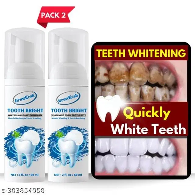Growkesh Teeth Whitening Foam, 60 ml, Pack of 2