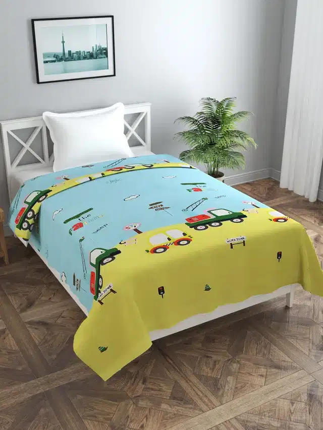 Printed Single Duvet Cover with Zipper, Multicolor, 60x90 Inches