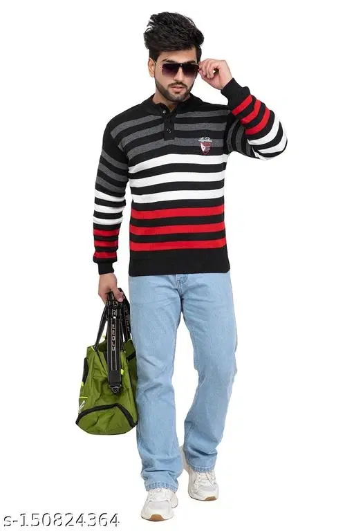 Full Sleeves Sweater for Men (Multicolor, XL)
