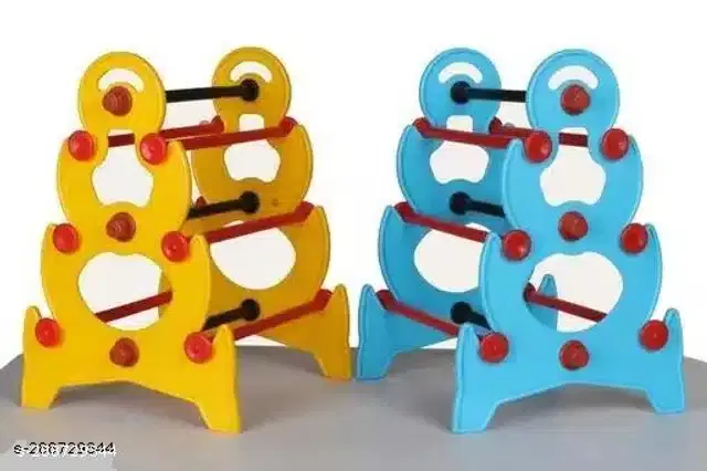 Plastic Bangles Stand, Yellow & Sky Blue, Pack of 2