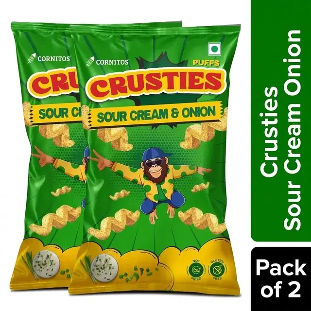 Cornitos Crusties Sour Cream & Onion 50 g - Pack of 2