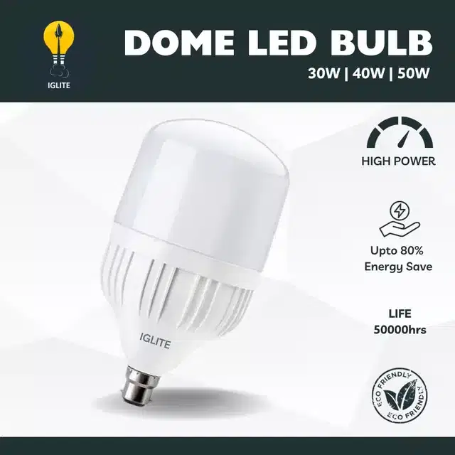 LED Dome Bulb, White, 30 W