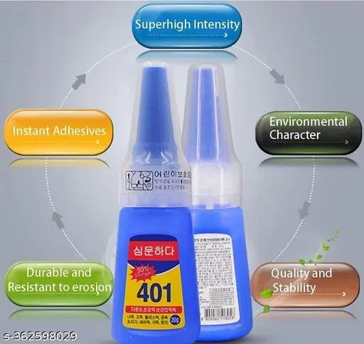 Trendy Look Professional Nail Art Super Glue Stronger 20 g Bottle 401 Rapid Fix Handmade Adhesive Quick Dry Quick Sol Ceramic Glass Glue Dye Craft Tool Transparent (pack Of 1)