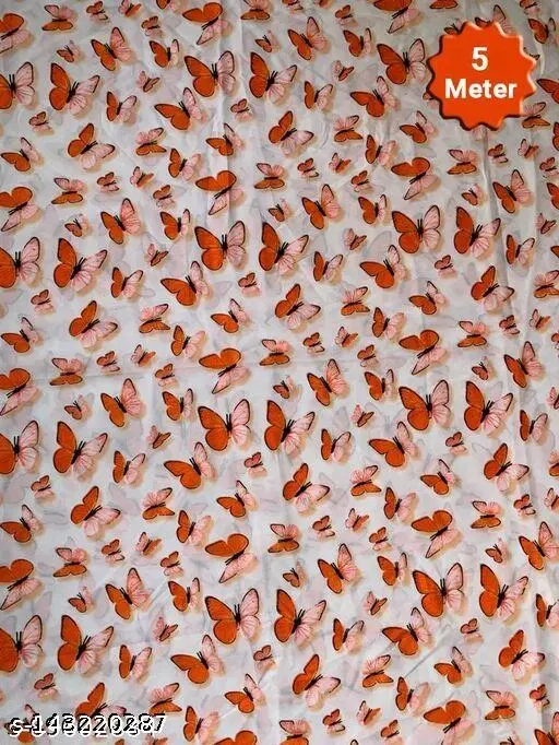 Kurti Fabric for Women (Orange, Un Stitched)