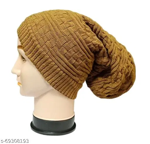 Woolen Cap for Women (Mustard, Free Size)