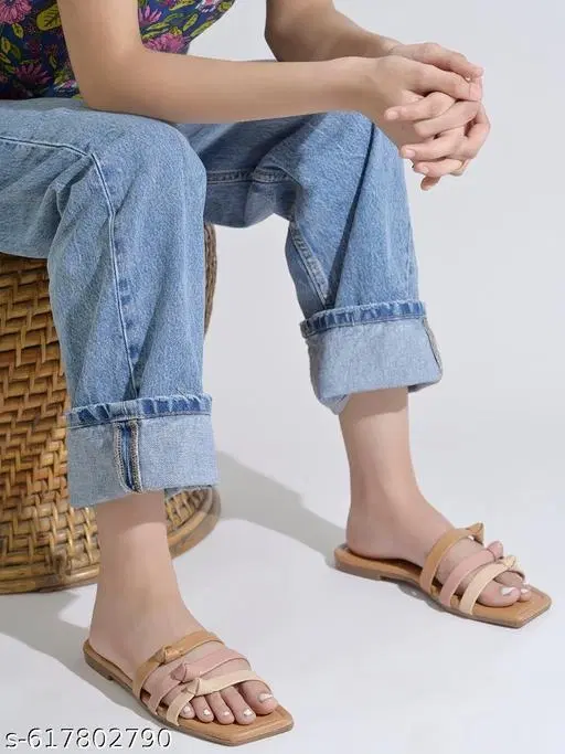 Shoetopia Beige Solid Sandals (IND-5)