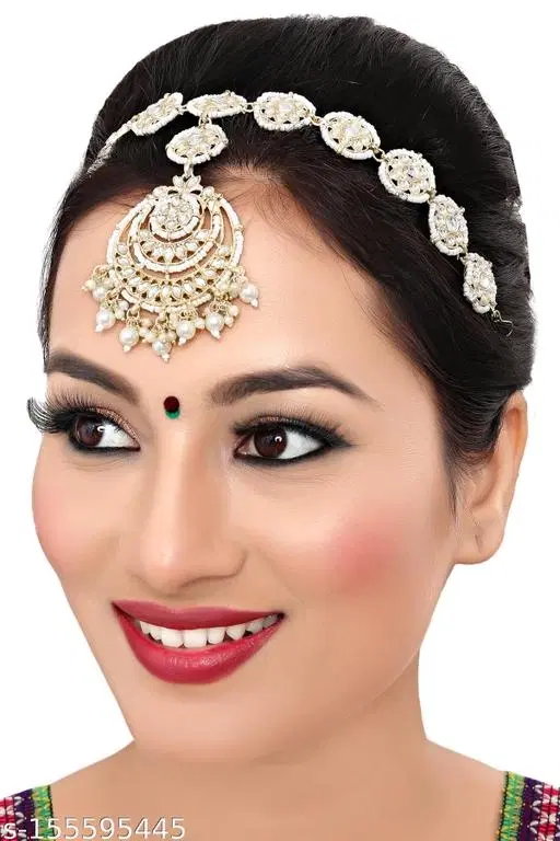 Rajputi Sheeshpatti for Women (White, Free Size)