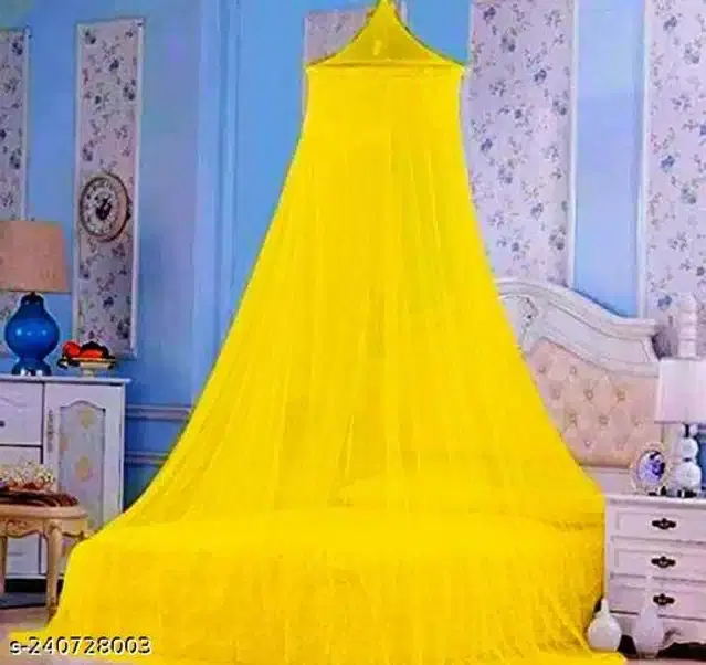 Polyester Mosquito Net, Yellow, 6.7x6.5 Feet