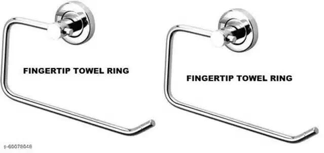 Stainless Steel Towel Holder, Silver, Pack of 2