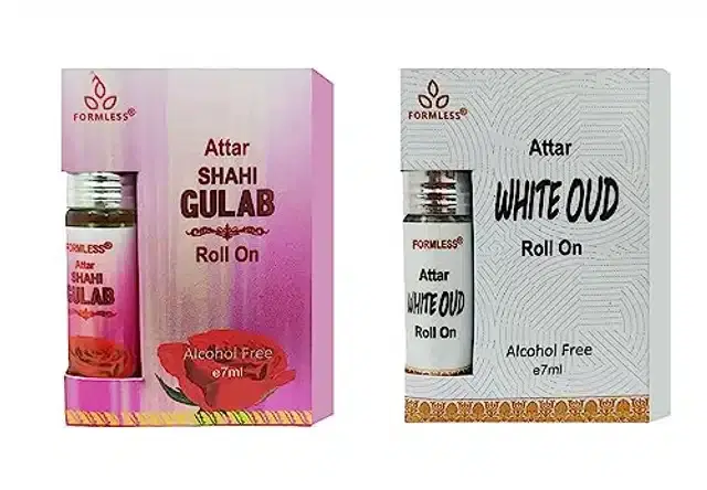 Formless Shahi Gulab & White Oud Roll On Attar, 7 ml, Pack of 2