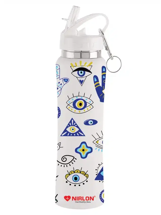 Stainless Steel Sipper Water Bottle, White, 750 ml