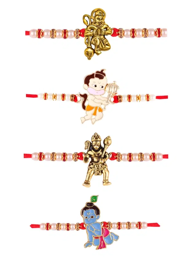 Designer Cartoon Characters Rakhi for Kids, Multicolor, Pack of 4