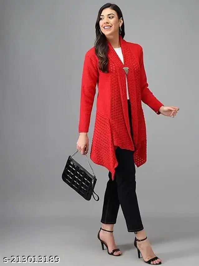 Winter Shrug for Women (Red, XL)