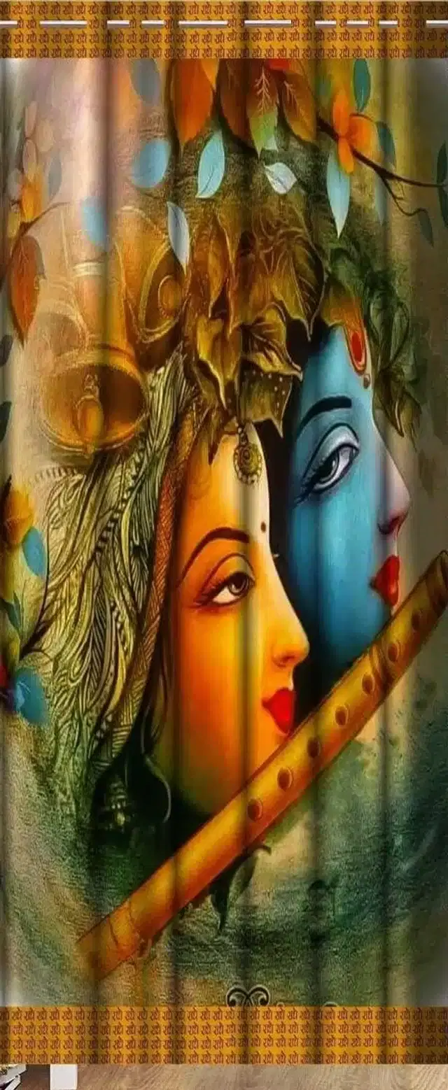 Digital Printed Window & Door Curtains, Multicolor, 7 feet