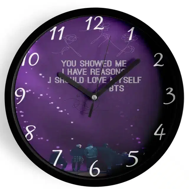 HD Printed Plastic Wall Clock, Multicolor, 10x10 Inches