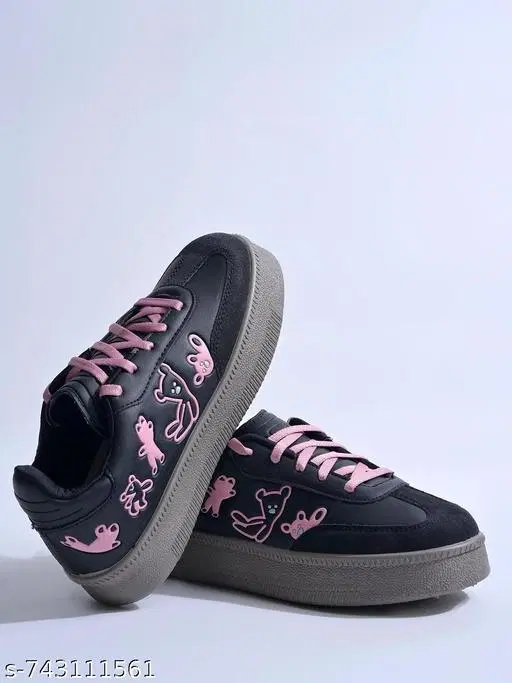 Shoetopia Girls Sneakers Black (11-12 Years)