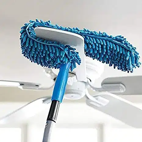 Microfiber Foldable Steel Body Flexible Fan Mop For Quick And Easy Cleaning Of Home & Kitchen, Blue, Sb-08