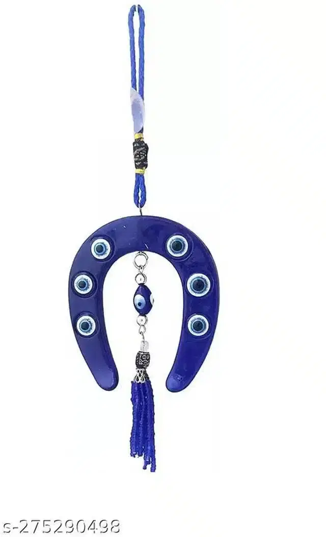Horseshoe Evil Eyes Wall Hanging, Blue