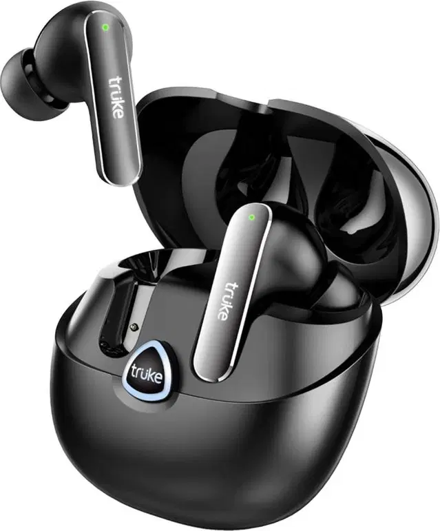 Truke F1 Ultra Earbuds, Black with 60H Playtime, Spatial Audio, 13mm Drivers