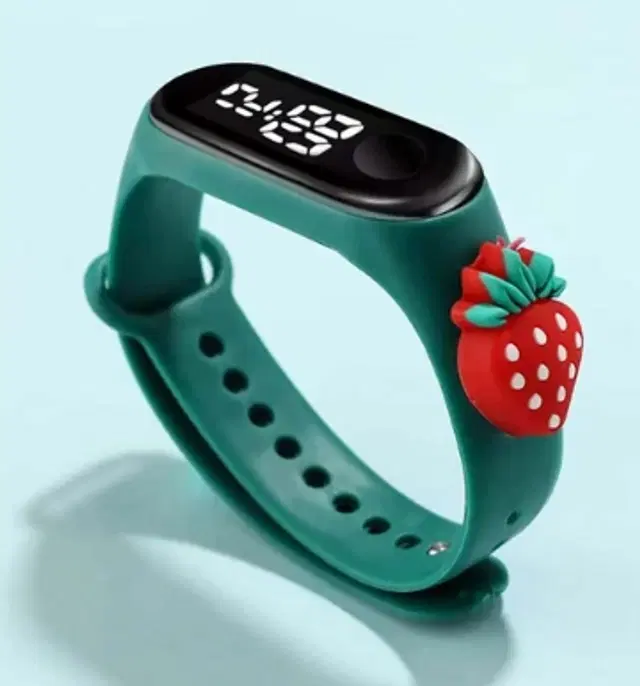 Silicone Strap Digital Watch for Kids (Green)