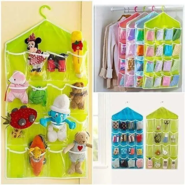 Sterling Bazaar 16 Pockets Clear Hanging Bag For Socks Hanger Storage Organiser, St-039