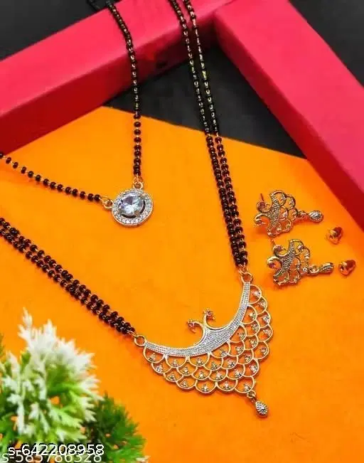 Mangalsutra Set for Women, Pack of 2 (Gold, 18 inch)