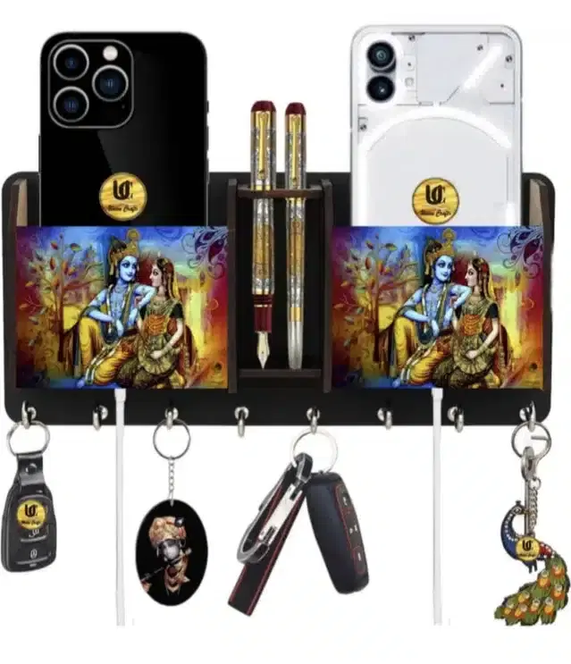 Wooden Key Holder, 9X5x2.5 Inches